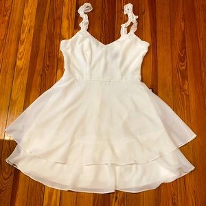 B Darlin Ruffle Straps Double Hem Skater Dress NWT